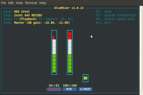 Alsamixer on Ubuntu 10.04 kernel