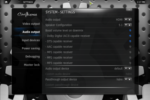 XBMC Audio Settings